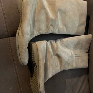 Hush Puppies Taupe Suede Slouch Boots